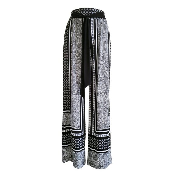 International Concepts Wide-Leg Pants Palazzo Pants BW Carrara Marble S - Picture 2 of 14